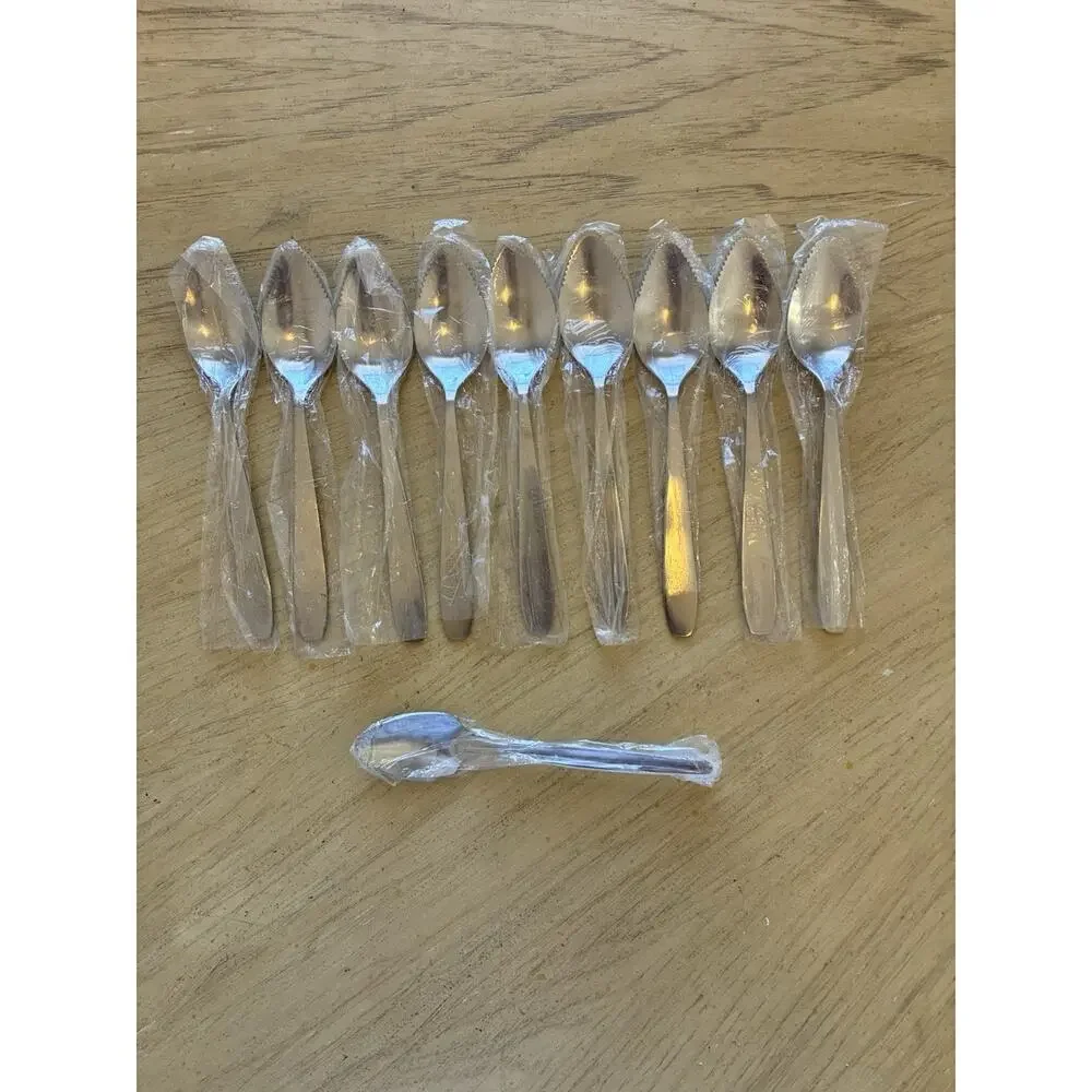 Lot 10 Stainless Steel Serrated Fruit Spoons Citrus Grapefruit China NEW NOS